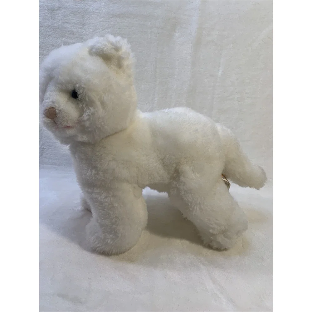 2000 Toys R Us Animal Alley White Kitty‎ CAT Plush Stuffed Kitten Blue Eyes EUC